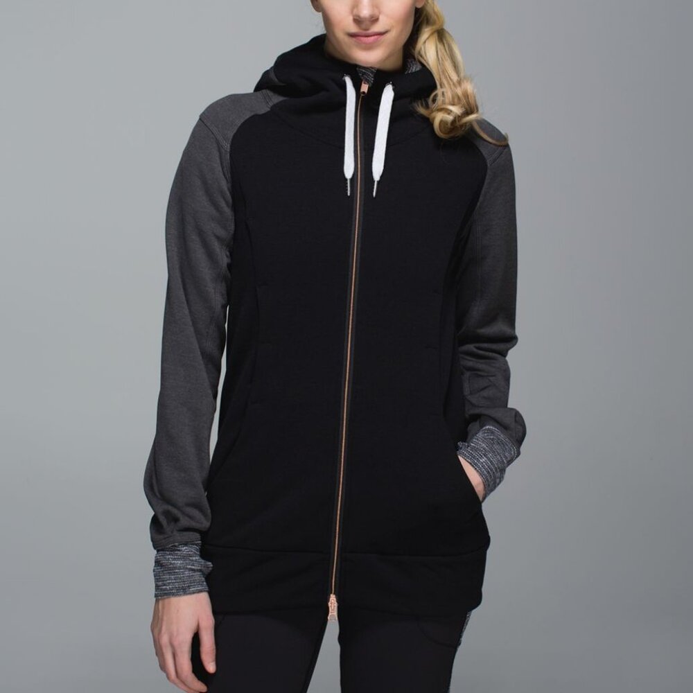 Lululemon Rulu Stretch-It Out Black Grey Hoodie 8